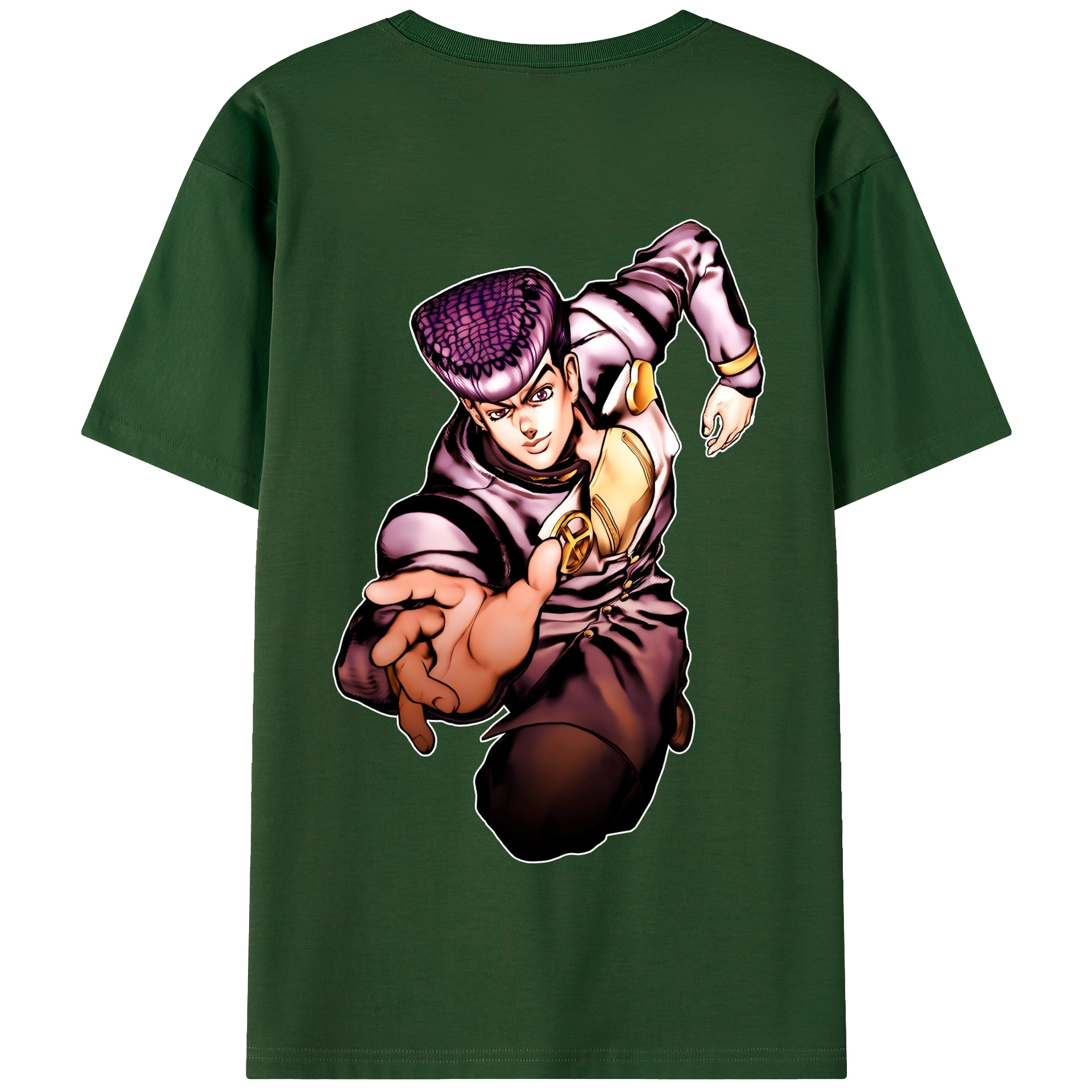 （画像用） ジョジョの奇妙な冒険 ひがしかた じょうすけ JoJo's Bizarre Adventure Higashikata Josuke 綿100％半袖Tシャツ（背面プリント）